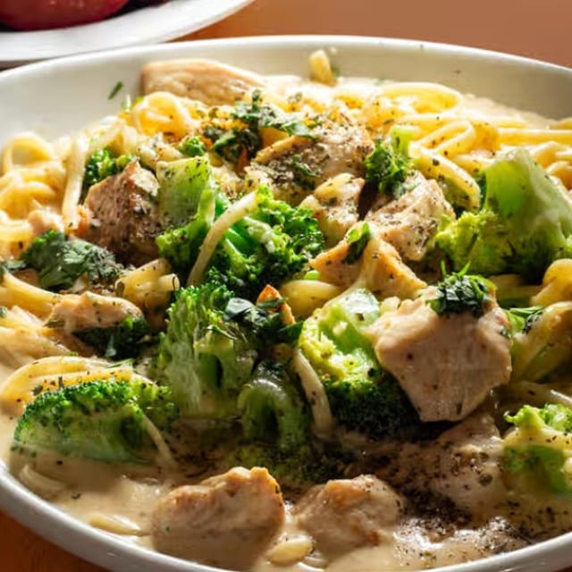 Blackened Chicken & Broccoli Alfredo.